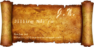Jilling Nóra névjegykártya